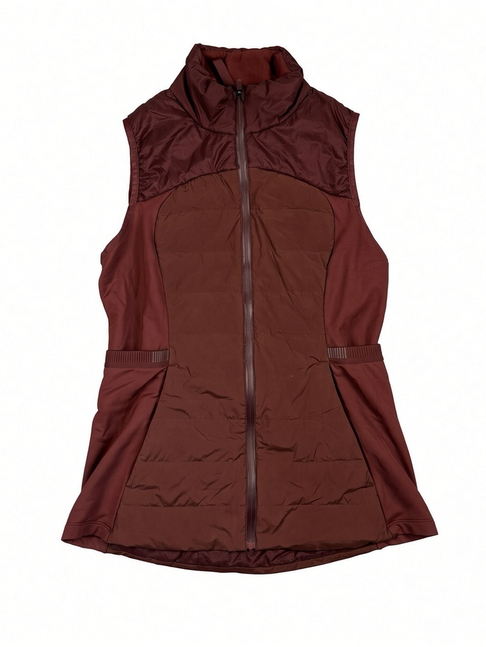 Lululemon Down Vest Women 6 Burgundy Goose Down Zip Puffer